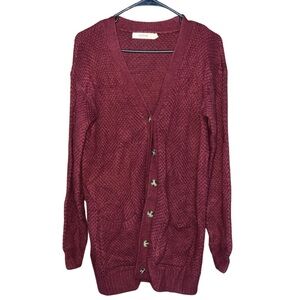 JustFab Button Up Cardigan Sweater with Pockets - Size Large